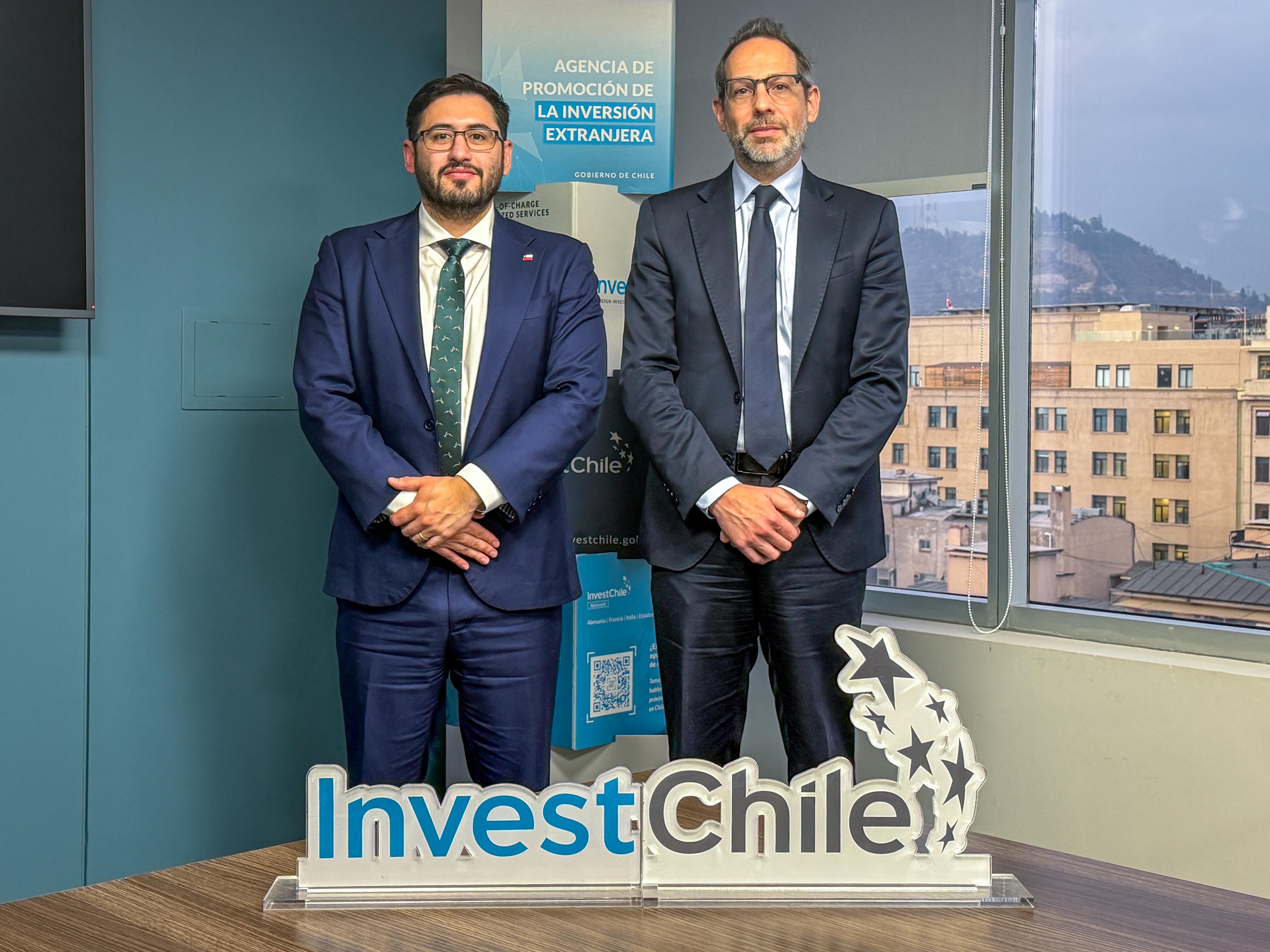 Diego Sucalesca mantuvo un encuentro con Juan Pablo Candia, titular interino de InvestChile.