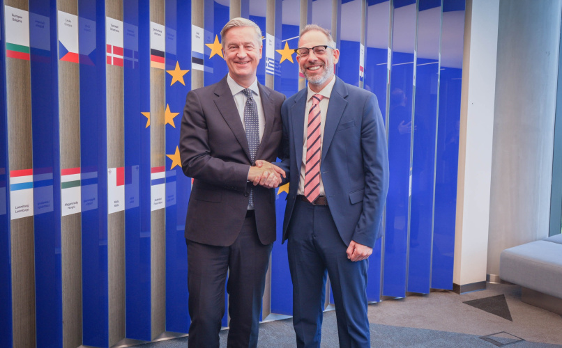 Diego Sucalesca y el embajador de la UE, Erik Høeg, se reunieron para ultimar los detalles del Argentina–EU Business Forum.