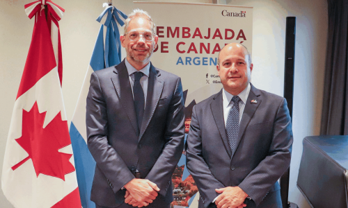 Diego Sucalesca se reunió con Stewart Wheeler, embajador de Canadá en Argentina.