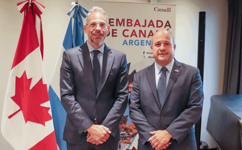 Diego Sucalesca se reunió con Stewart Wheeler, embajador de Canadá en Argentina.