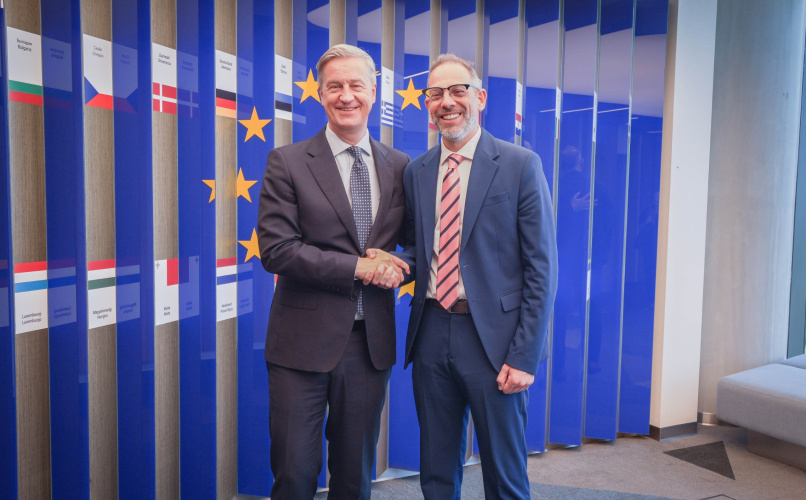 Diego Sucalesca y el embajador de la UE, Erik Høeg, se reunieron para ultimar los detalles del Argentina–EU Business Forum.
